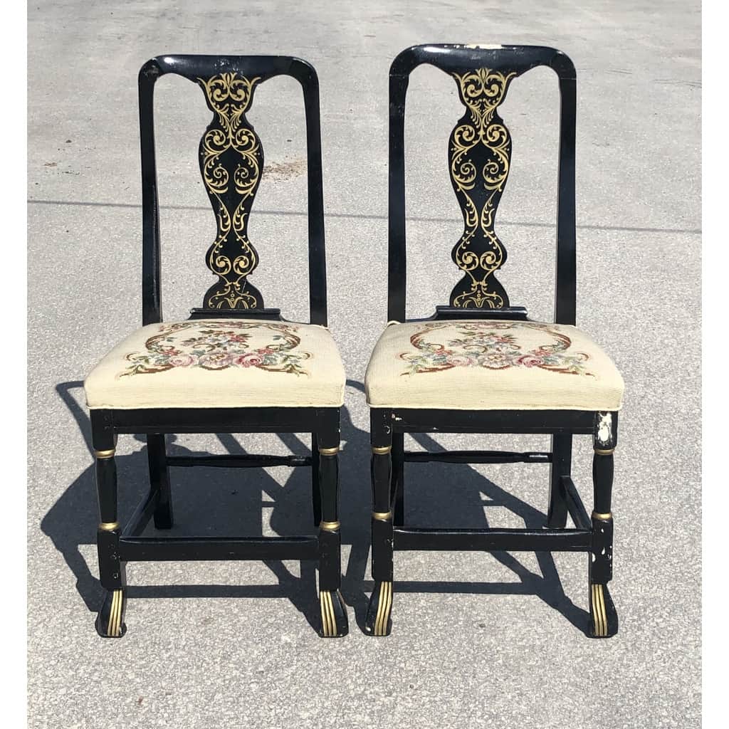 2 antika barockstolar