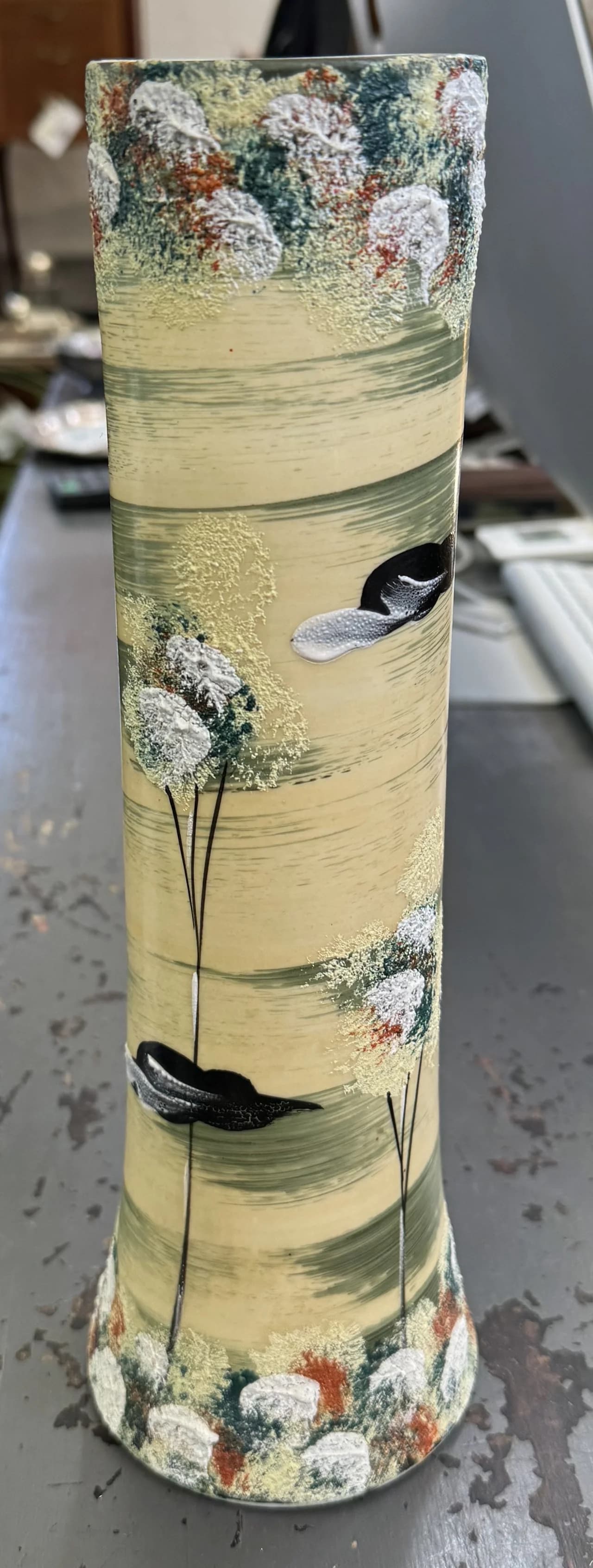 Vacker vas, opalglas / flussglas