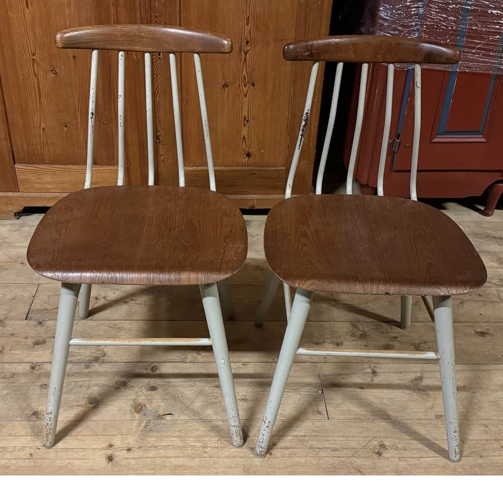 Pinnstolar, 2 st, Albin Johansson &söner, Hyssna, 50/60 tal