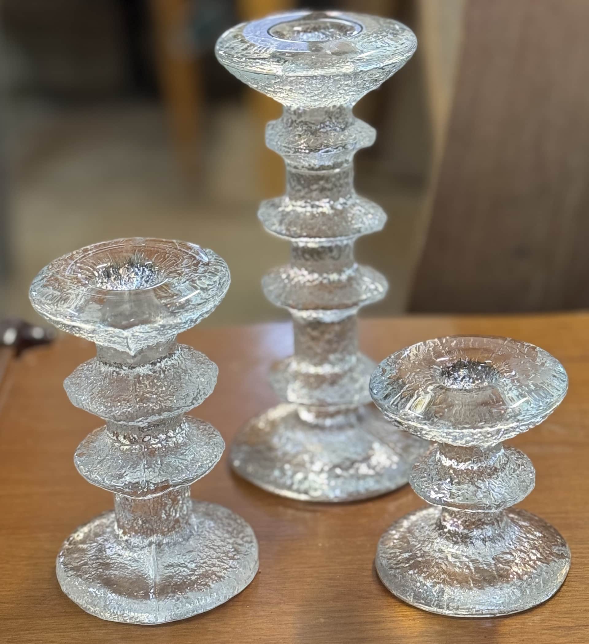 Set om 3 ljusstakar Iittala "Festivo" – begagnad belysning hos ReFurn Lidingö